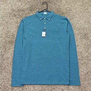 NWT Johnnie-O West Coast Prep Long Sleeve Polo Shirt Men's Size Medium Cotton